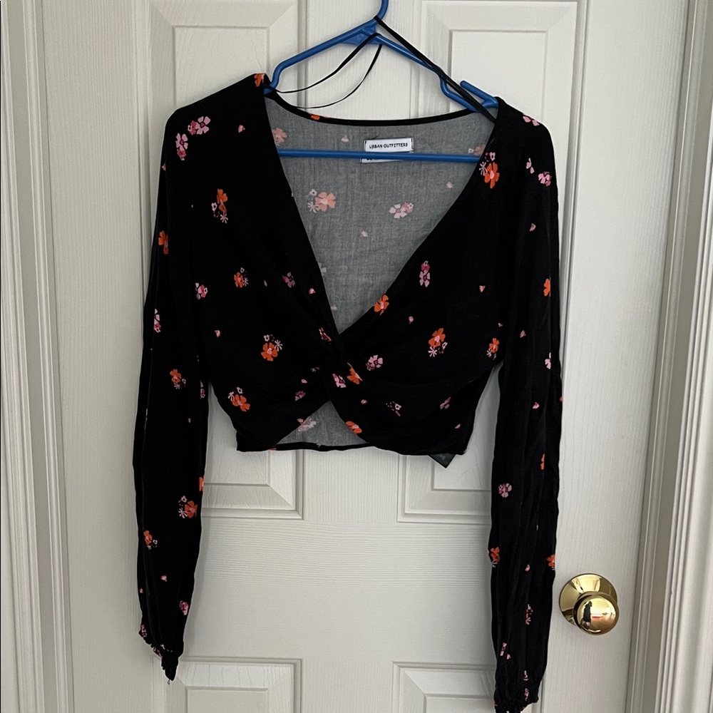 Urban Outfitters Black Floral Blouse